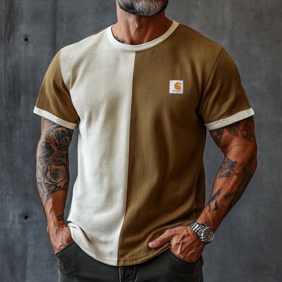 Men's Vintage Waffle Fabric Knit Black Mesh T-Shirt - Perfect For Summer Outdoors
Men's Vintage Waffle Fabric Knit Black Mesh T-Shirt - Perfect For Summer Outdoors
