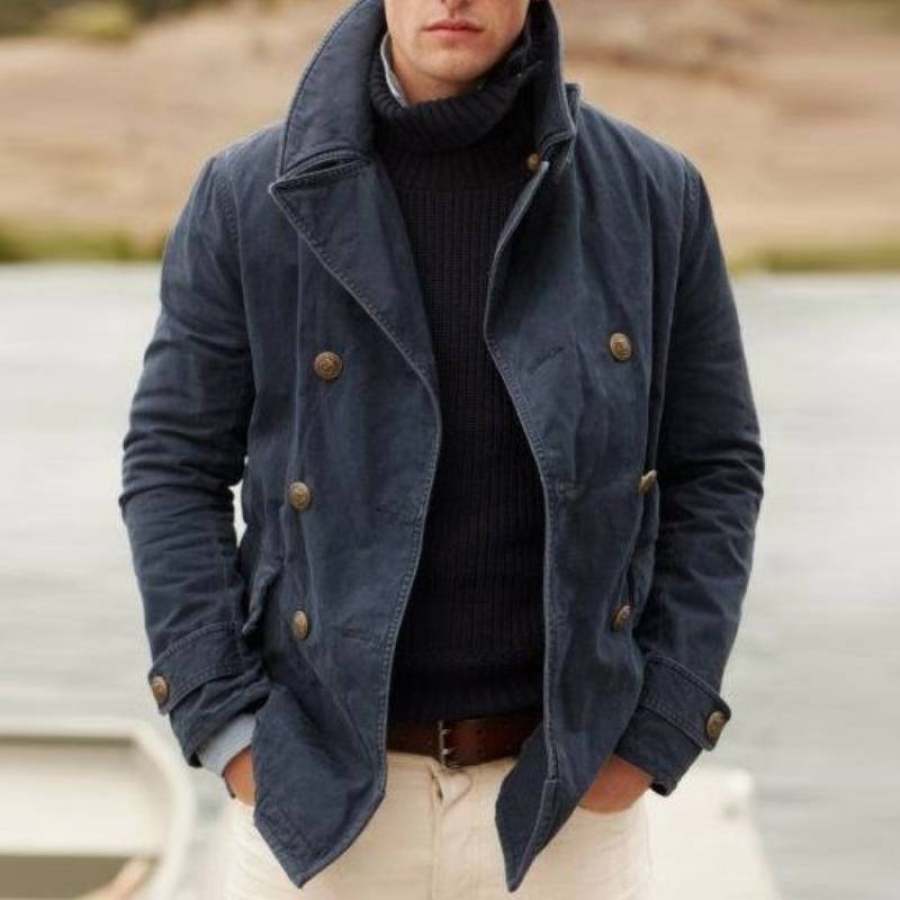 Mens Retro Solid Color Jacket