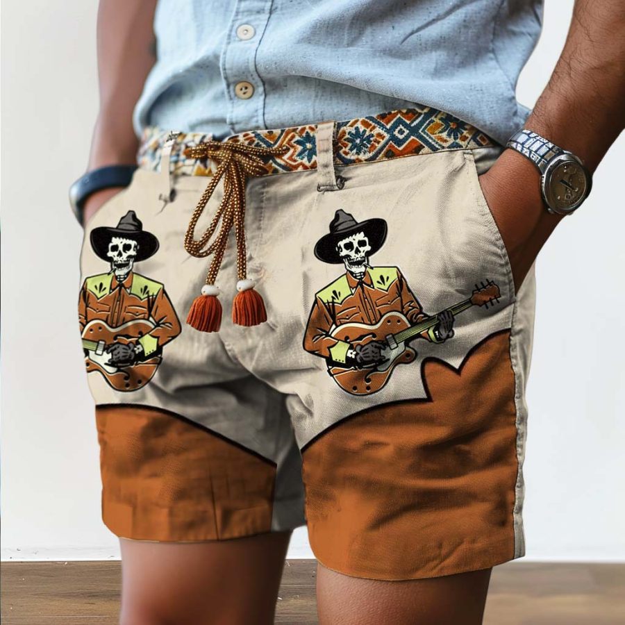 Men's Vintage Western Cowboy Guitar Skull Ethnic Aztec Print Surf Shorts Walkshort
Men's Vintage Western Cowboy Guitar Skull Ethnic Aztec Print Surf Shorts Walkshort
