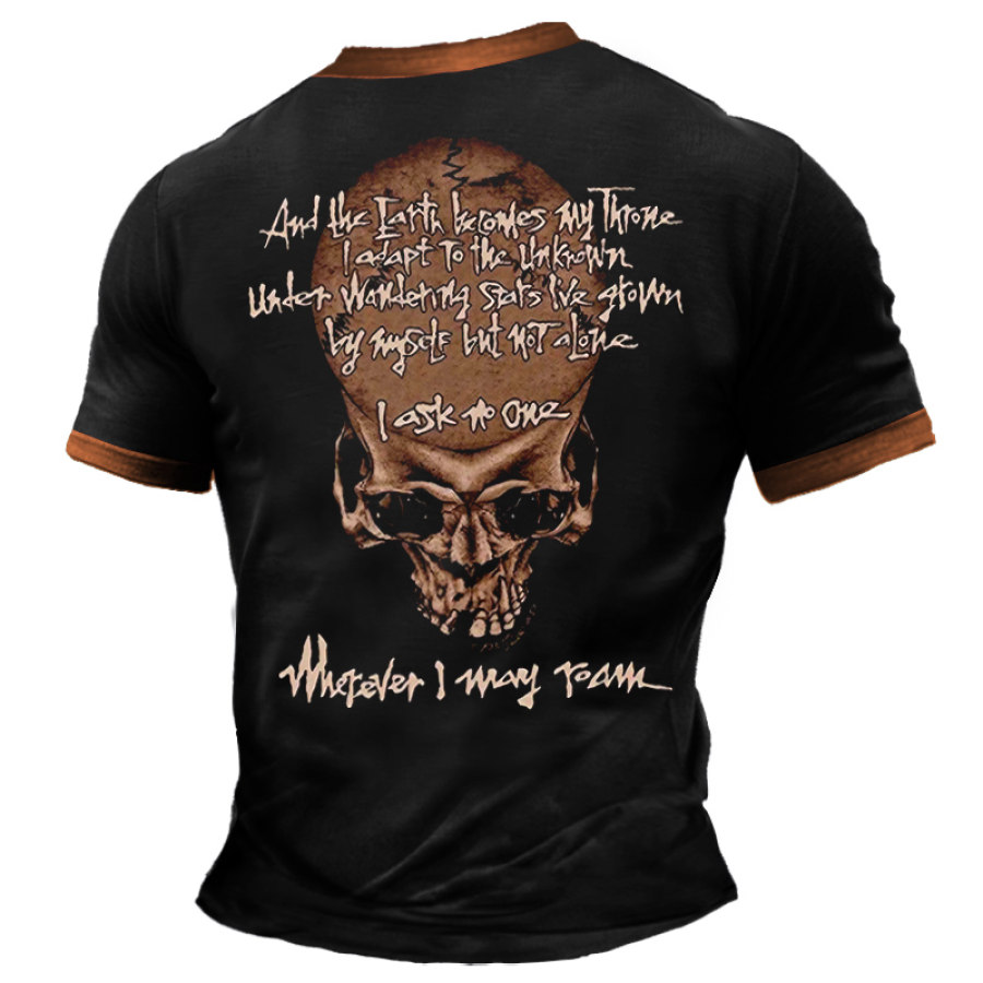 Men's Vintage Dark Skull Rock Band Color Block Zipper Henley Collar Short Sleeve T-shirt
Men's Vintage Dark Skull Rock Band Color Block Zipper Henley Collar Short Sleeve T-shirt