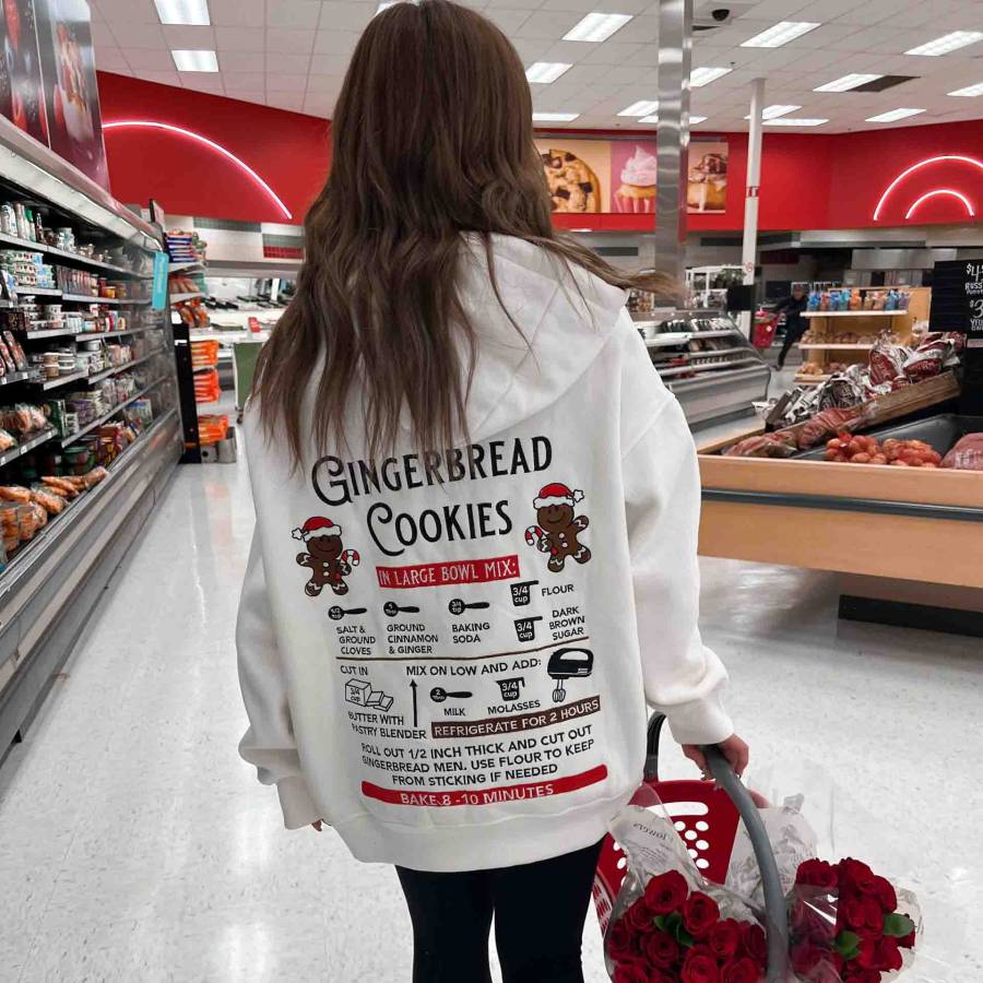Women's Vintage Ivory Gingerbread Recipe Christmas Embroider Oversized Long Sleeve Hoodie
Women's Vintage Ivory Gingerbread Recipe Christmas Embroider Oversized Long Sleeve Hoodie