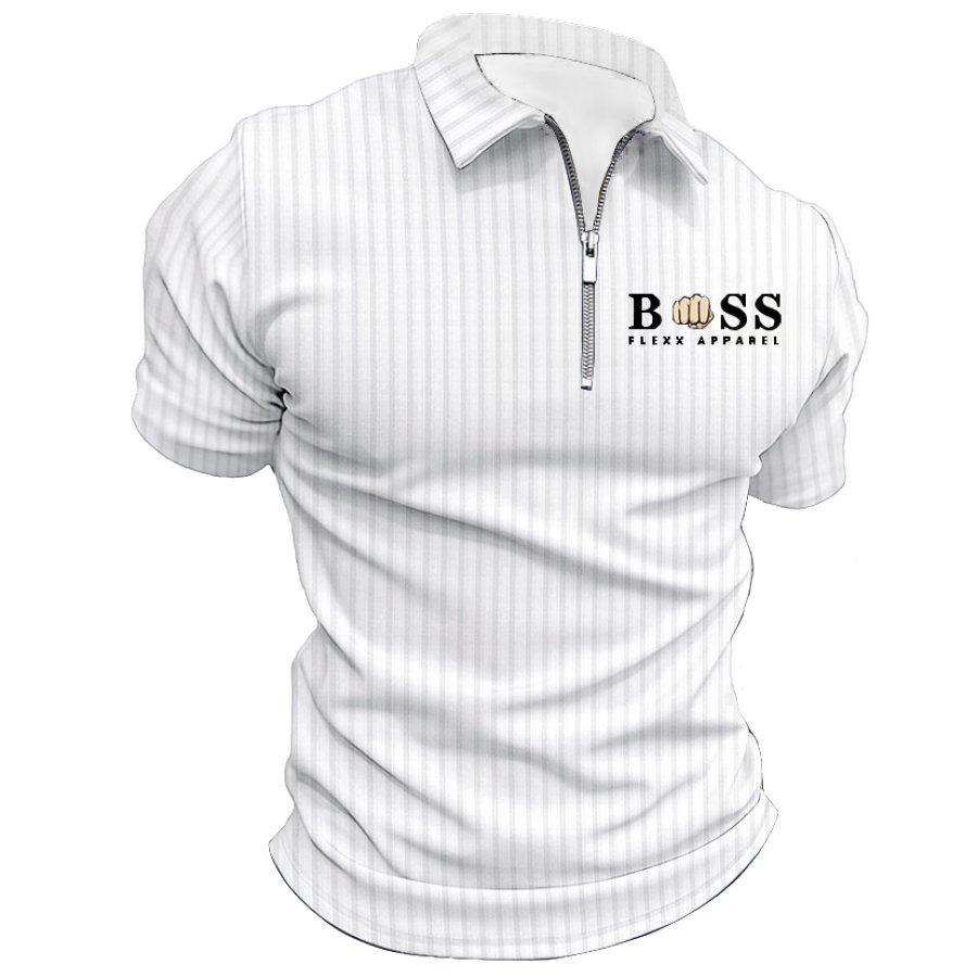 BOSS Men's T-Shirt Zipper Polo Stripe Print Outdoor Summer Daily Short Sleeve Tops
BOSS Men's T-Shirt Zipper Polo Stripe Print Outdoor Summer Daily Short Sleeve Tops