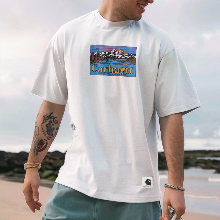 Men's Surf Print Summer Daily Loose Short Sleeve T-shirt 
Men's Surf Print Summer Daily Loose Short Sleeve T-shirt