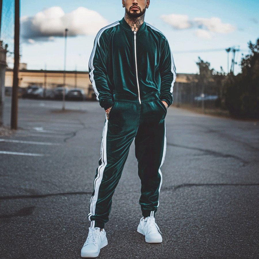 Men's Deep Green Velour Tracksuit Set 2 Piece Zip Up Sweatshirt Jacket Drawstring Pants
Men's Deep Green Velour Tracksuit Set 2 Piece Zip Up Sweatshirt Jacket Drawstring Pants