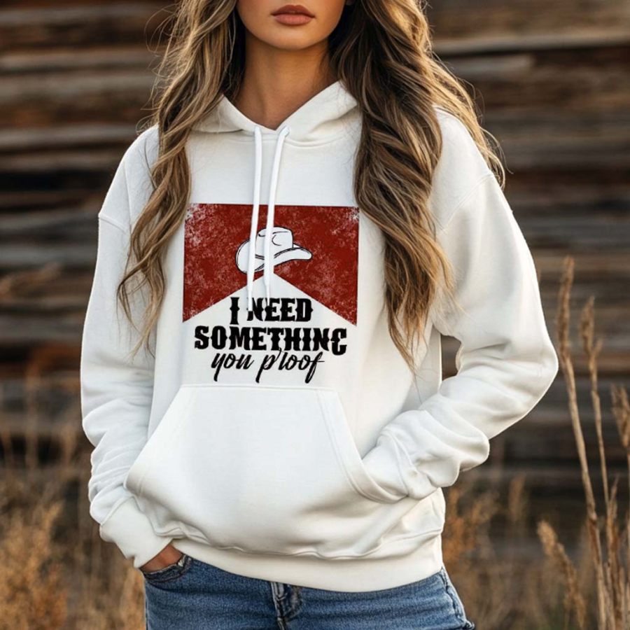 Women's Vintage Western Cowgirls INeed Something You Proof Print Pocket White Hoodie
Women's Vintage Western Cowgirls INeed Something You Proof Print Pocket White Hoodie