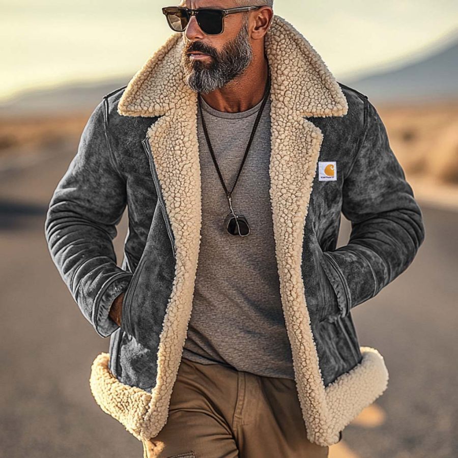 Men's Carhartt Vintage Suede Shearling Pocket Fleece Wool Fur Lapel Collar Coat Jacket
Men's Carhartt Vintage Suede Shearling Pocket Fleece Wool Fur Lapel Collar Coat Jacket