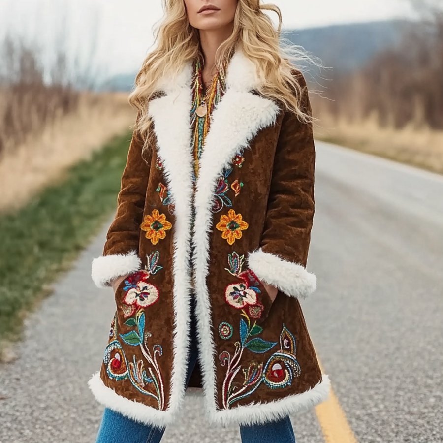 Women's Vintage Floral Print Fur Splicing Mid-Length Penny Lane Jacket Afghan Coat
Women's Vintage Floral Print Fur Splicing Mid-Length Penny Lane Jacket Afghan Coat