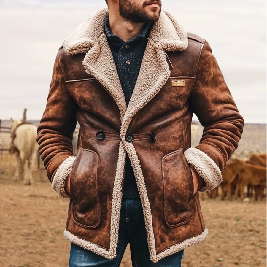 Men's Vintage Suede Patchwork Lamb Fleece Multi-Pocket Reverse Collar Outdoor Jacket Coat
Men's Vintage Suede Patchwork Lamb Fleece Multi-Pocket Reverse Collar Outdoor Jacket Coat