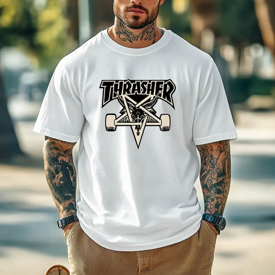 Men's Vintage Skategoat Skateboard Print Streetwear Crew Neck Short Sleeve T-Shirt
Men's Vintage Skategoat Skateboard Print Streetwear Crew Neck Short Sleeve T-Shirt