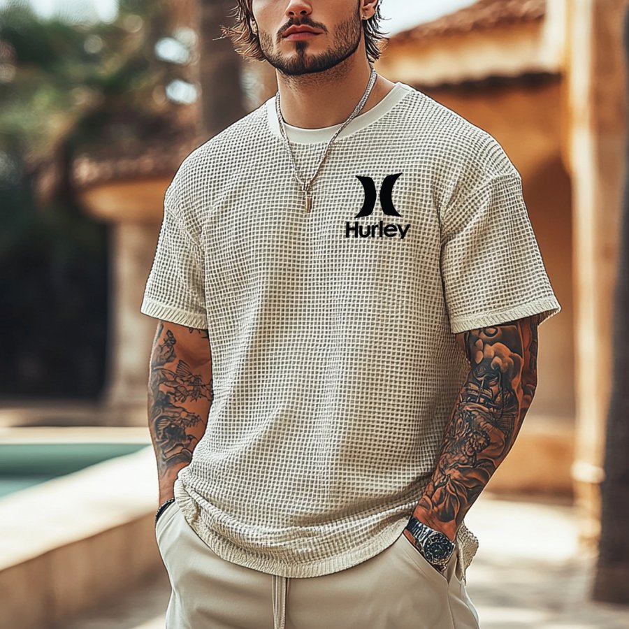 Men's Vintage Waffle Fabric Knit Lightweight Mesh T-Shirt - Perfect For Summer Outdoors
Men's Vintage Waffle Fabric Knit Lightweight Mesh T-Shirt - Perfect For Summer Outdoors