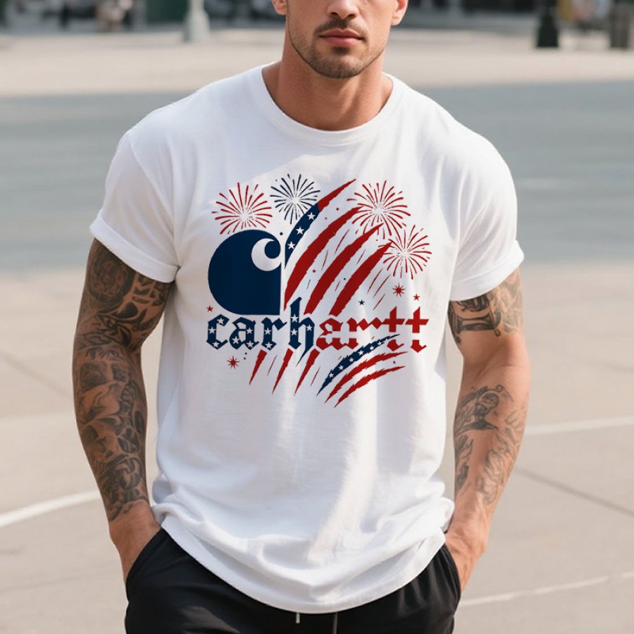Carhartt Men's Vintage Letter Claw Mark American Flag Patriotic Independence Day 4th Of July Shirts Print Short Sleeve T-Shirt
Carhartt Men's Vintage Letter Claw Mark American Flag Patriotic Independence Day 4th Of July Shirts Print Short Sleeve T-Shirt