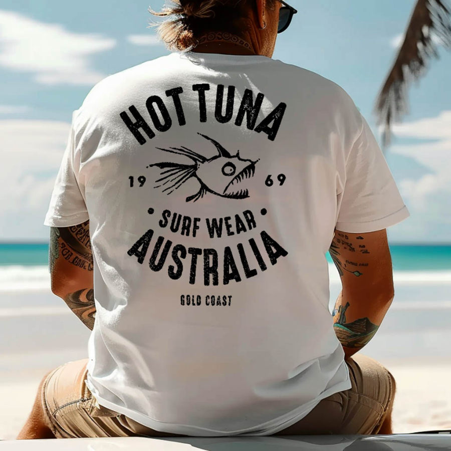 Men's Vintage Surfing Hot Fish Graphic Print White Crew Neck Cotton Short Sleeve T-Shirt
Men's Vintage Surfing Hot Fish Graphic Print White Crew Neck Cotton Short Sleeve T-Shirt