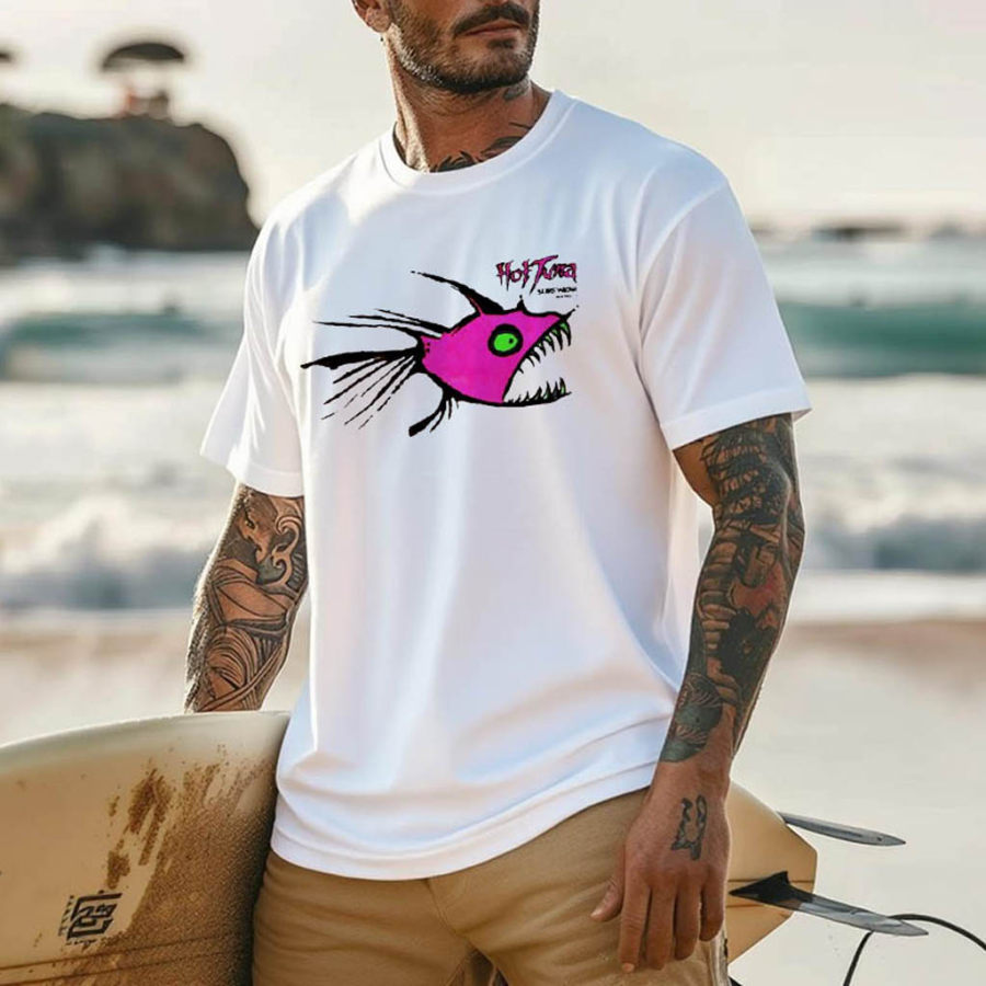 Men's Vintage Surfing Hot Fish Graphic Print Crew Neck Cotton Short Sleeve T-Shirt
Men's Vintage Surfing Hot Fish Graphic Print Crew Neck Cotton Short Sleeve T-Shirt