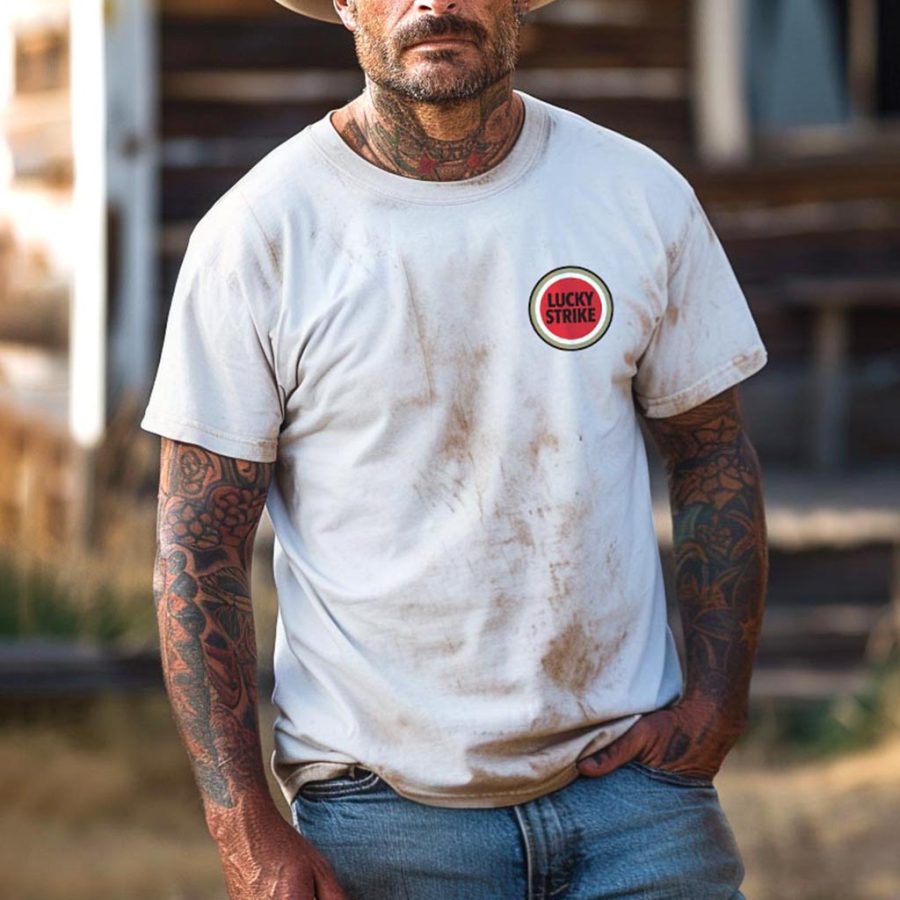 Men's Vintage Western Lucky Cowboy Rodeo Graphic Print Short Sleeve Round Neck T-Shirt
Men's Vintage Western Lucky Cowboy Rodeo Graphic Print Short Sleeve Round Neck T-Shirt