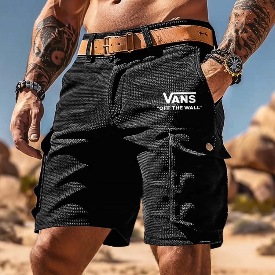 Vans Men's Vintage Outdoor Waffle Knit Multi-Pocket Off The Wall Print Black Cargo Shorts
Vans Men's Vintage Outdoor Waffle Knit Multi-Pocket Off The Wall Print Black Cargo Shorts