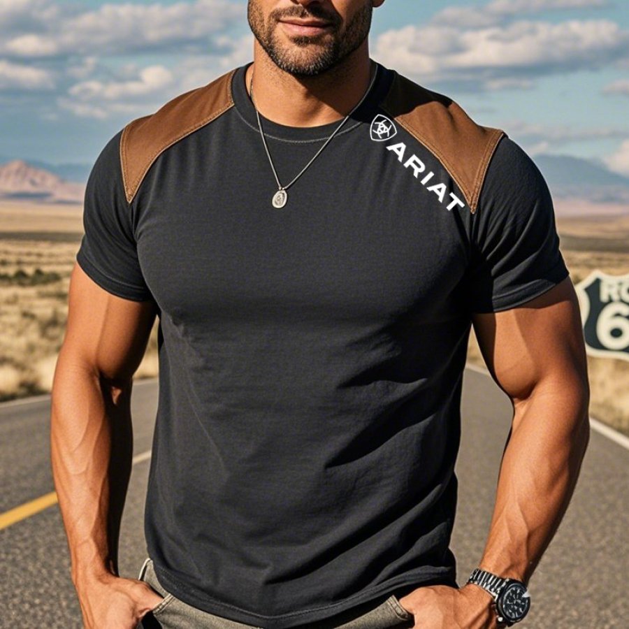 Men's Casual Fit Cotton Color Block T-Shirt 
Men's Casual Fit Cotton Color Block T-Shirt