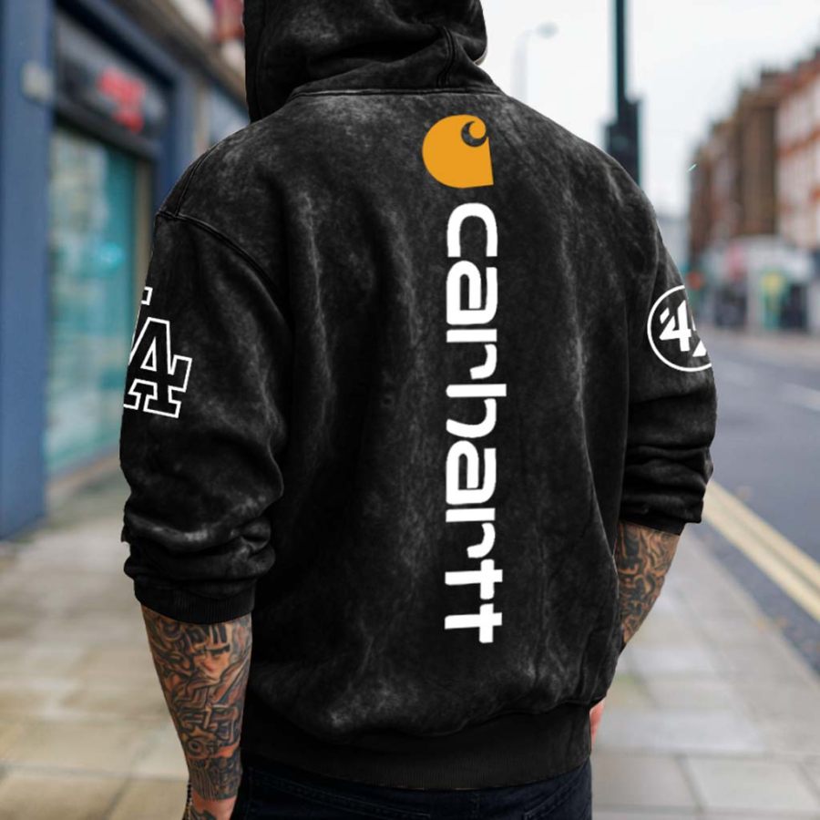 Men's Vintage Distressed Washed Print Baseball Pocket Black Long Sleeve Oversized Hoodie
Men's Vintage Distressed Washed Print Baseball Pocket Black Long Sleeve Oversized Hoodie