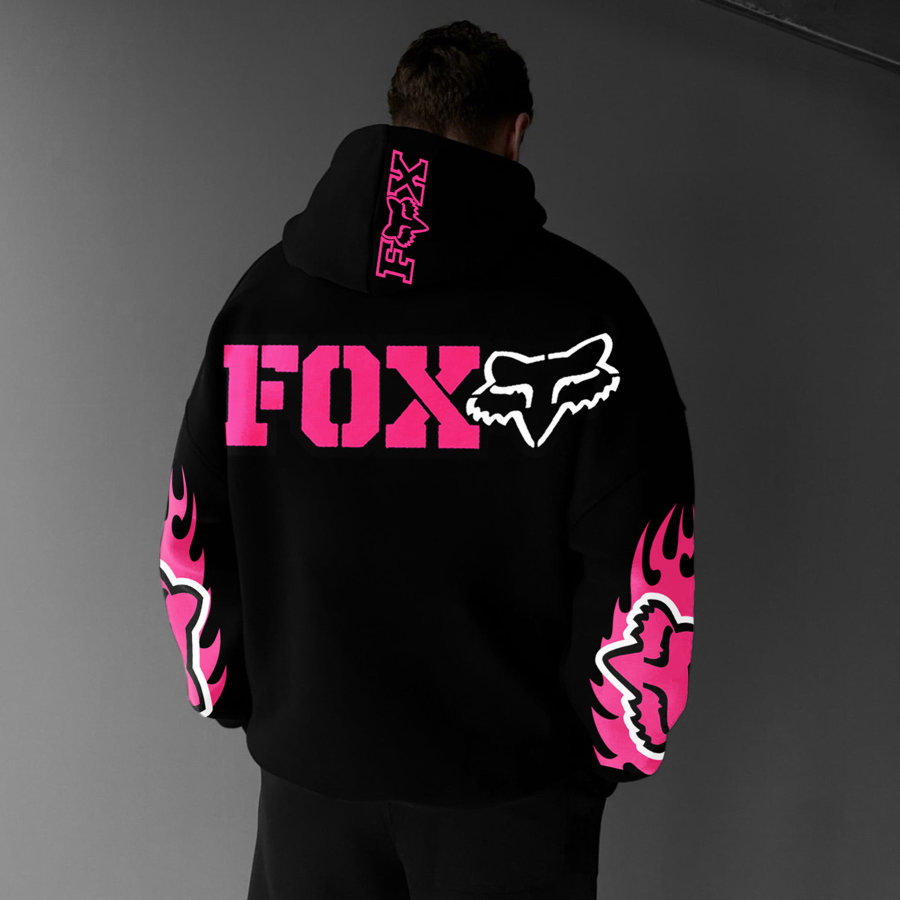 Oversize Racing Print Hoodie 
Oversize Racing Print Hoodie