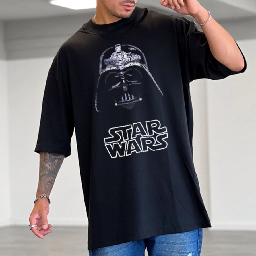 Darth Vader Sith Lord Letter Stitching Men's Printed Fashion T-shirt