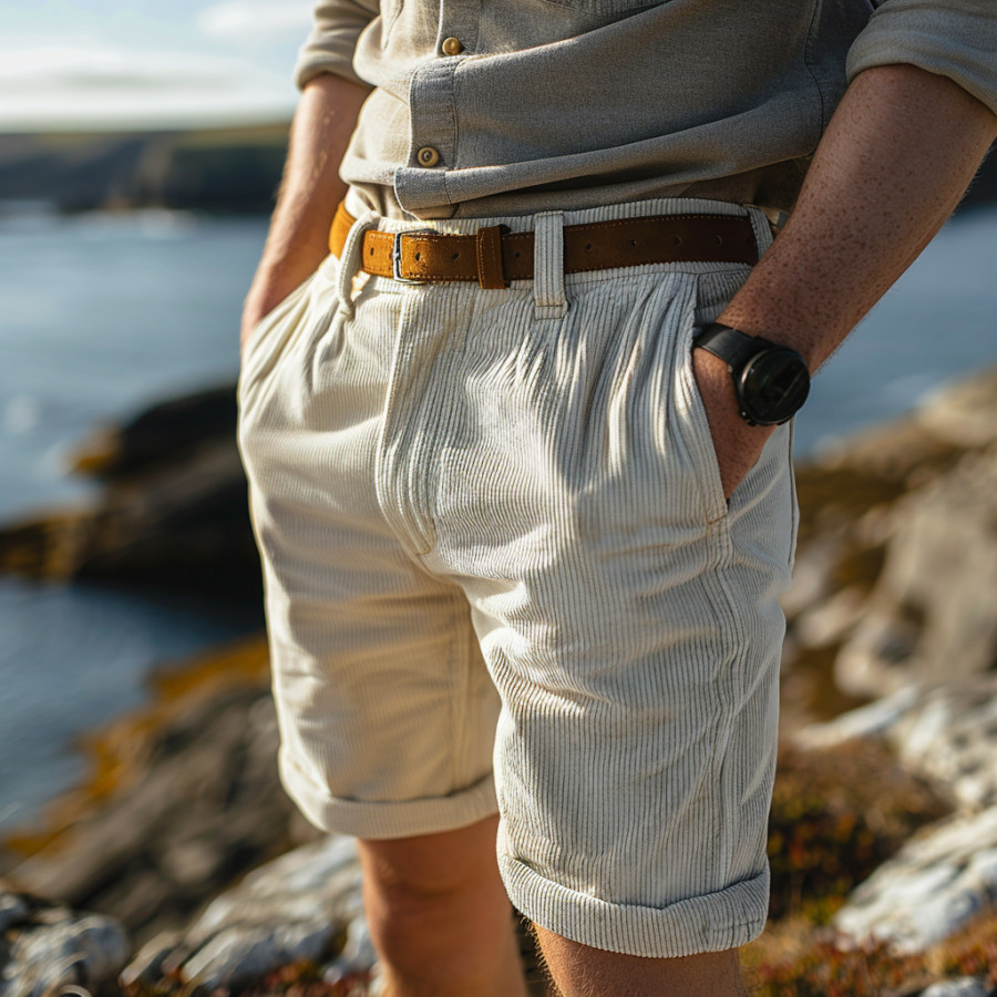 Corduroy Shorts Unisex Retro Shorts