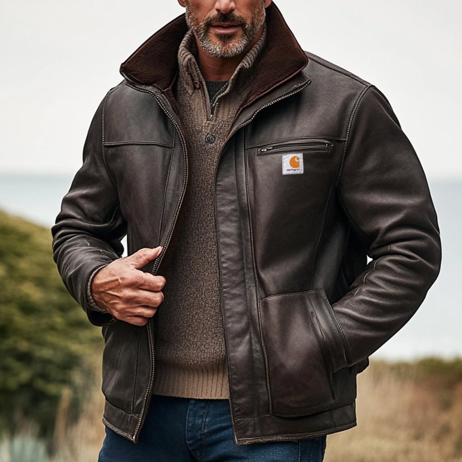 Men's Vintage PU Leather Patchwork Lamb Fleece Multi-Pocket Double Neck Outdoor Jacket
Men's Vintage PU Leather Patchwork Lamb Fleece Multi-Pocket Double Neck Outdoor Jacket
