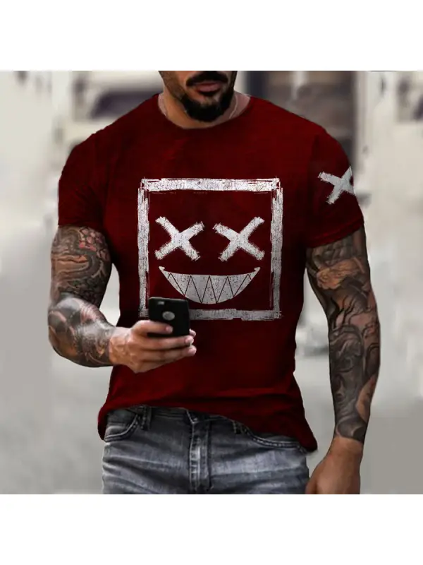 Men's Smile Casual T-shirt - Ninacloak.com 