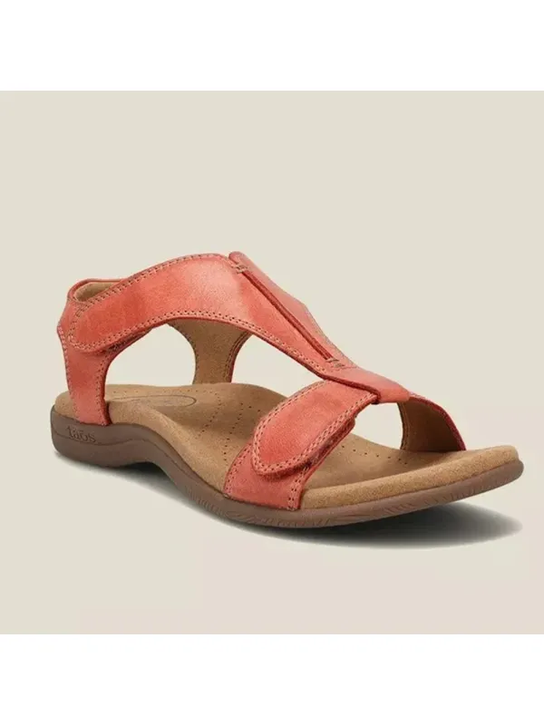 Retro Solid Color Casual Velcro Portable Sandals - Ninacloak.com 