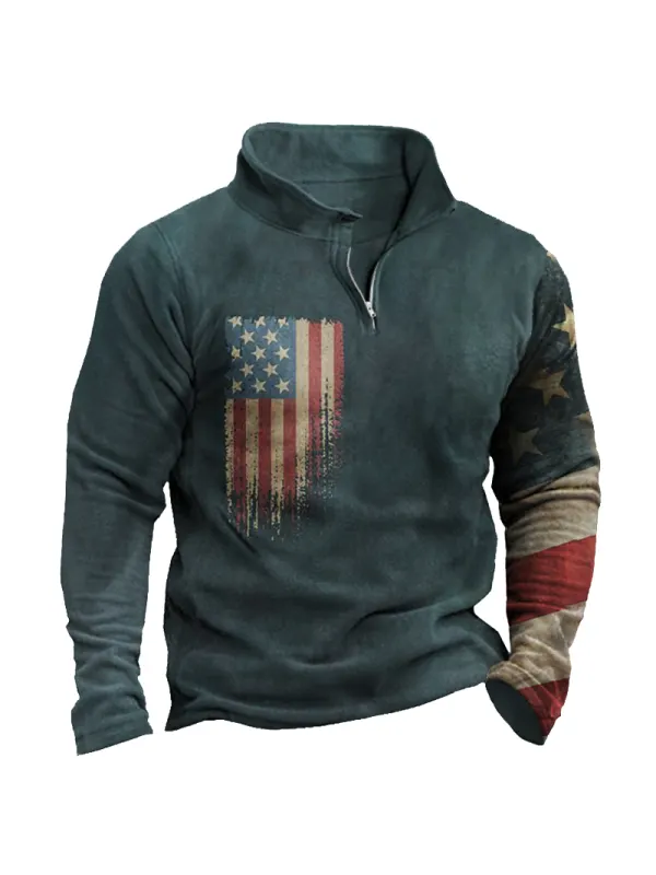 Men's American Flag Winter Sweatshirt - Ninacloak.com 
