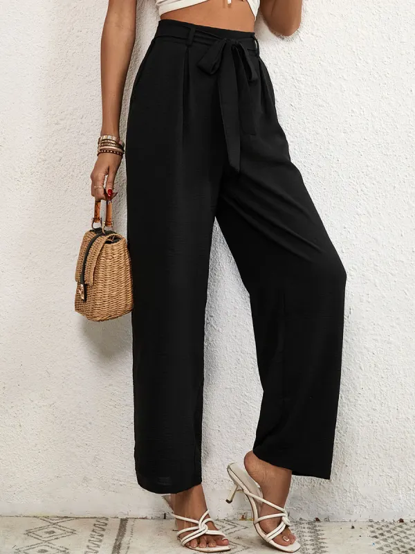 Pocket High Waist Wide Leg Pants - Realyiyishop.com 