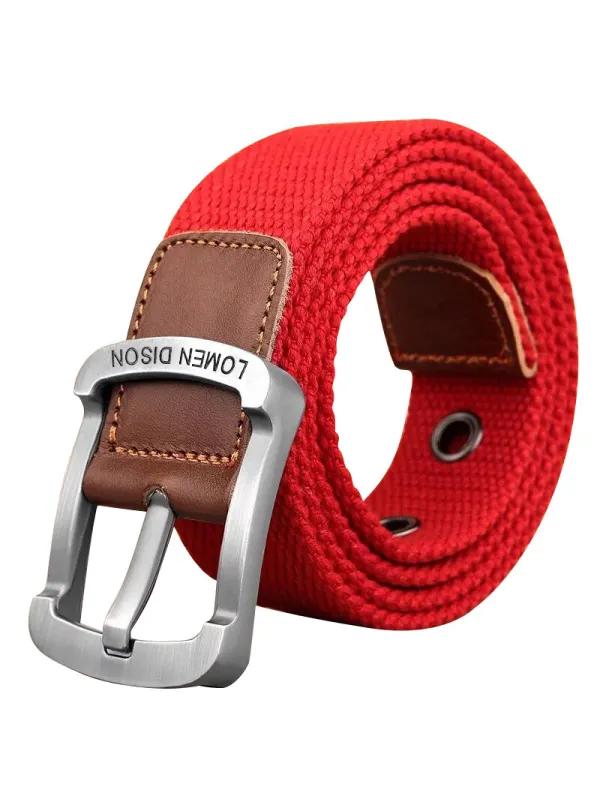 Men's Outdoor Casual Canvas Pin Buckle Belt - Spiretime.com 