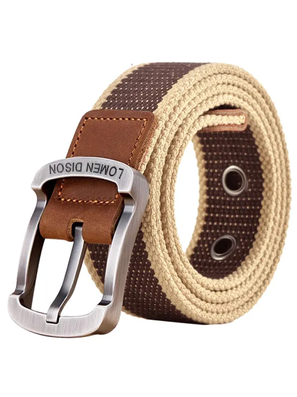 Men's Outdoor Casual Canvas Pin Buckle Belt - Ninacloak.com 