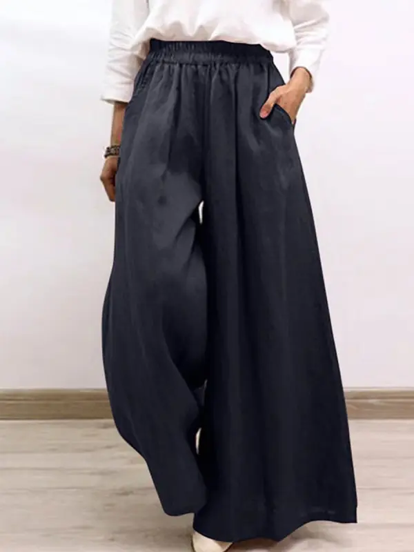 Literary Cotton And Linen Loose Wide-Leg Pants - Ninacloak.com 