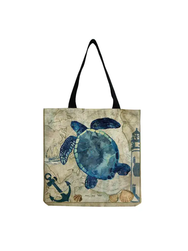 Whale & Waves Japanese Lino Art Tote Bag - Godeskplus.chimpone.com 