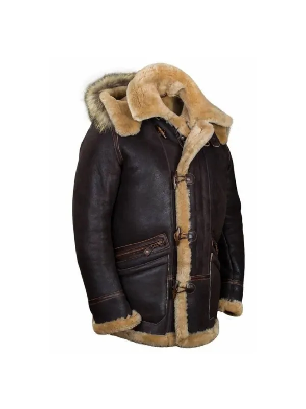 Men's Outdoor Casual Fleece Thickened Hooded Leather Jacket - Ninacloak.com 