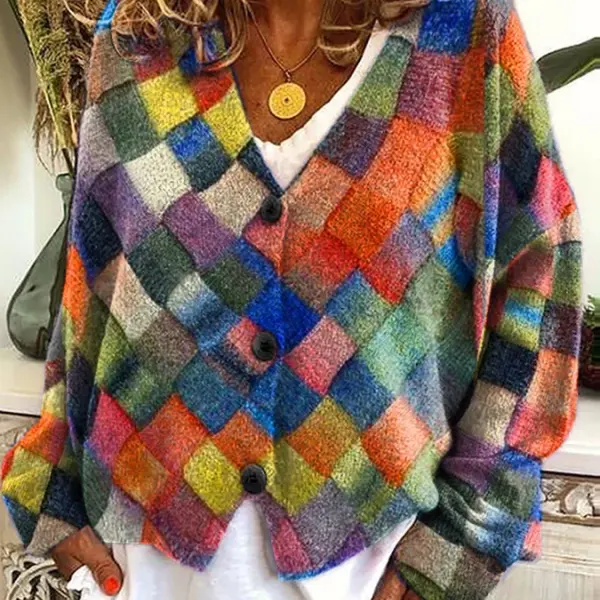 Women's Stylish Art Cat Print Plush Cardigan - Cotosen.chimpone.com 
