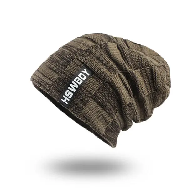 Men's Retro Contrast Color Warm Knit Hat - Burstarsunshine.com 