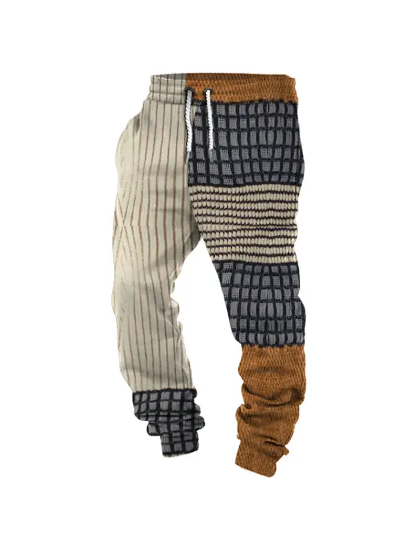 Men's Sweatpants 3D Print Color Block Festival Holiday Casual Vintage Sports Pants - Ninacloak.com 