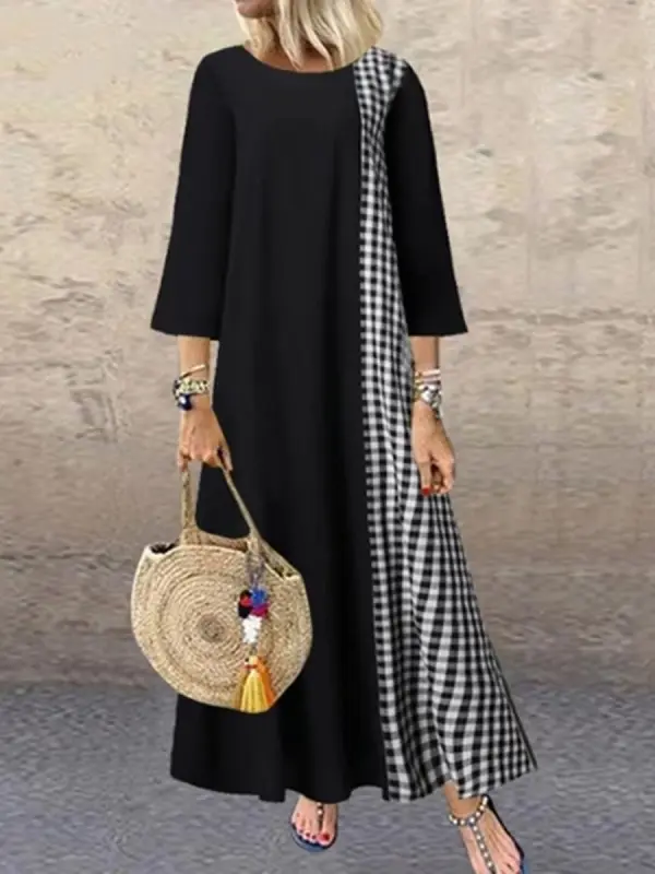 Casual Loose Stitching Dress - Charmwish.chimpone.com 