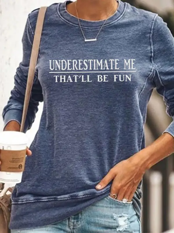Letters Printed Round Neck Sweatshirt - Charmwish.chimpone.com 