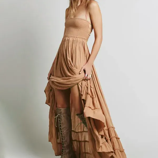 Maternity Backless Beach Maxi Dress - Lukalula.com 