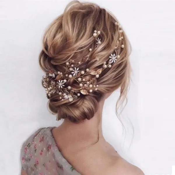 Leaf Flower Headband Bridal Jewelry Styling - Lukalula.com 