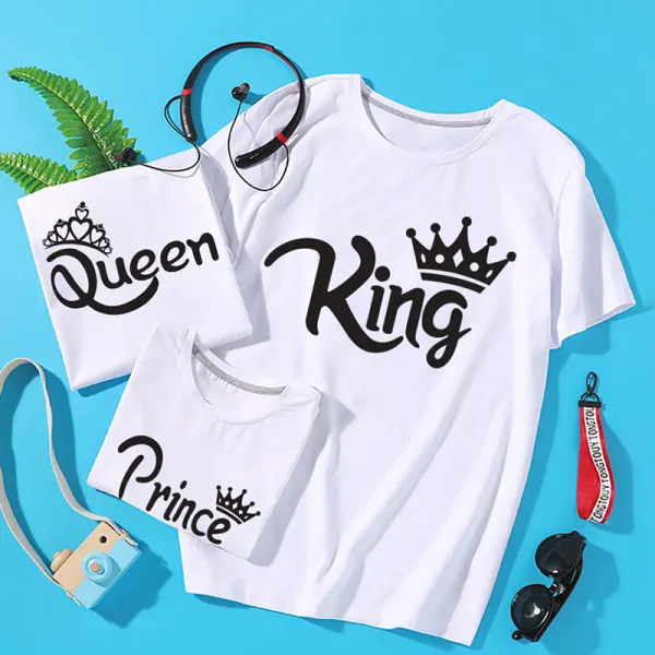 Casual Letter Print Round Neck Short-Sleeved T-Shirt Family Matching Outfits - Popopiestyle.com 