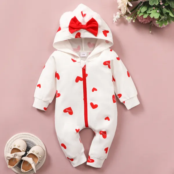 【0M-18M】Cute Red Cartoon Butterfly Print Romper - Lukalula.com 