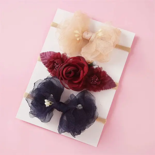 Girls Head Flower Hair Tie 3 Piece Set Only $11.36 - Lukalula.com 