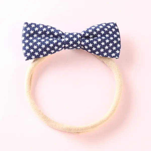 Five-pointed Star Cotton And Linen Fabric Bow Hair Rope Only $2.65 - Lukalula.com 