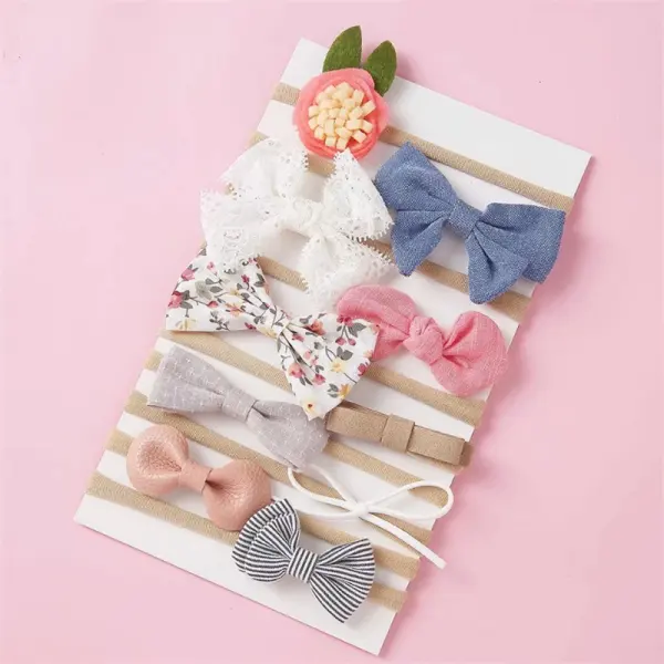 10-piece set of handmade fabric bow hair tie set Only $19.39 - Lukalula.com 