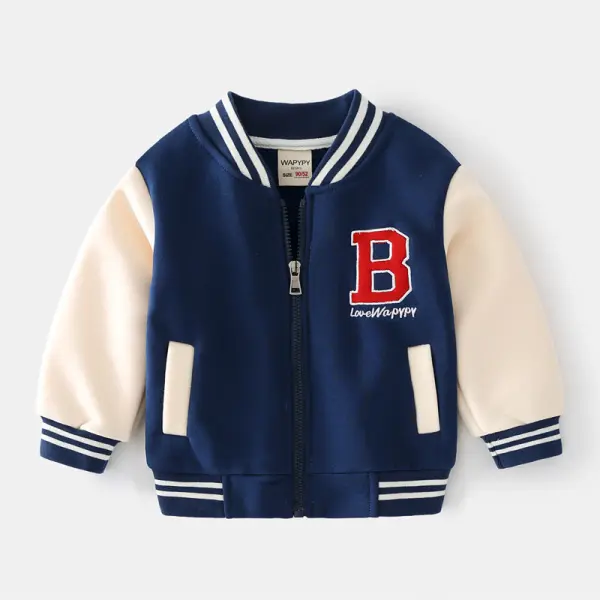 【18M-7Y】Boys Embroidered Baseball Uniform Jacket - Popopiearab.com 