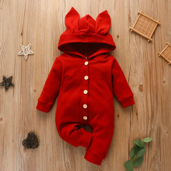 【0M-12M】 Baby Cute Ear Hooded Romper - Popopiearab.com 