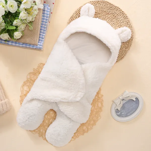 Baby Blanket Swaddle Wrap Cotton Plush Hooded Sleeping Bag - Popopiearab.com 