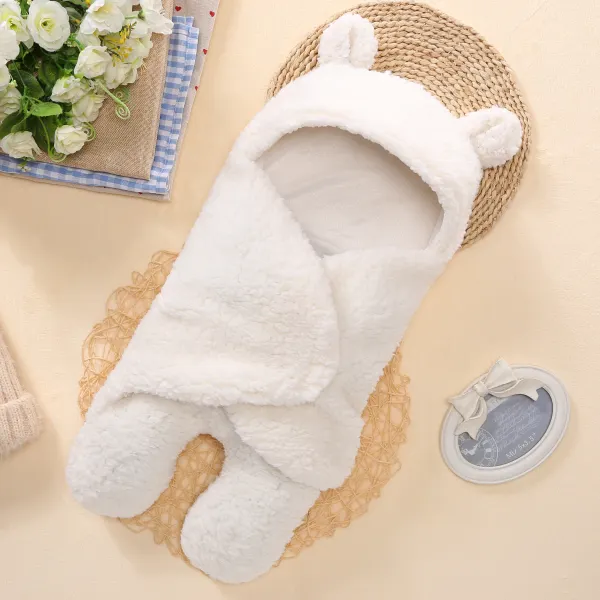 Baby Blanket Swaddle Wrap Cotton Plush Hooded Sleeping Bag - Popopieshop.com 